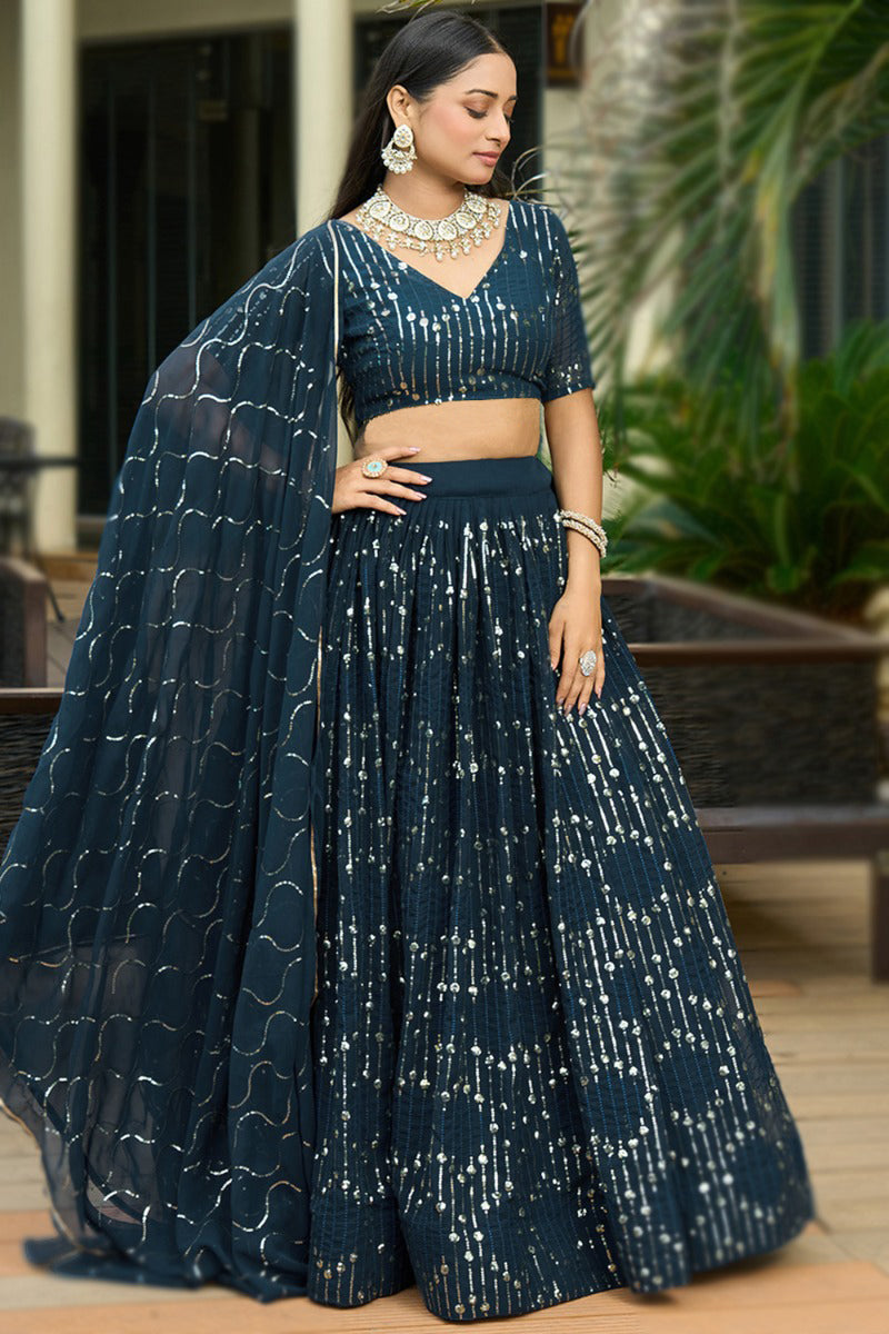 Embllished Semi Stitched Lehenga Choli