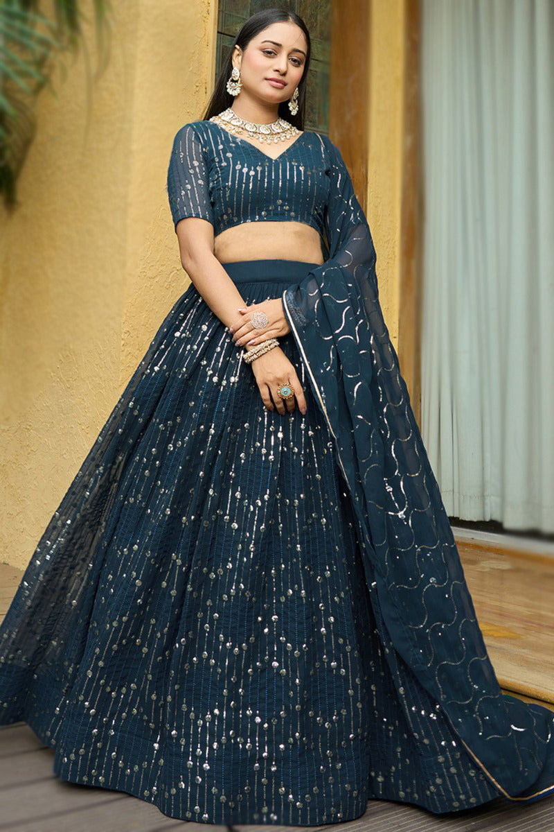 Embllished Semi Stitched Lehenga Choli