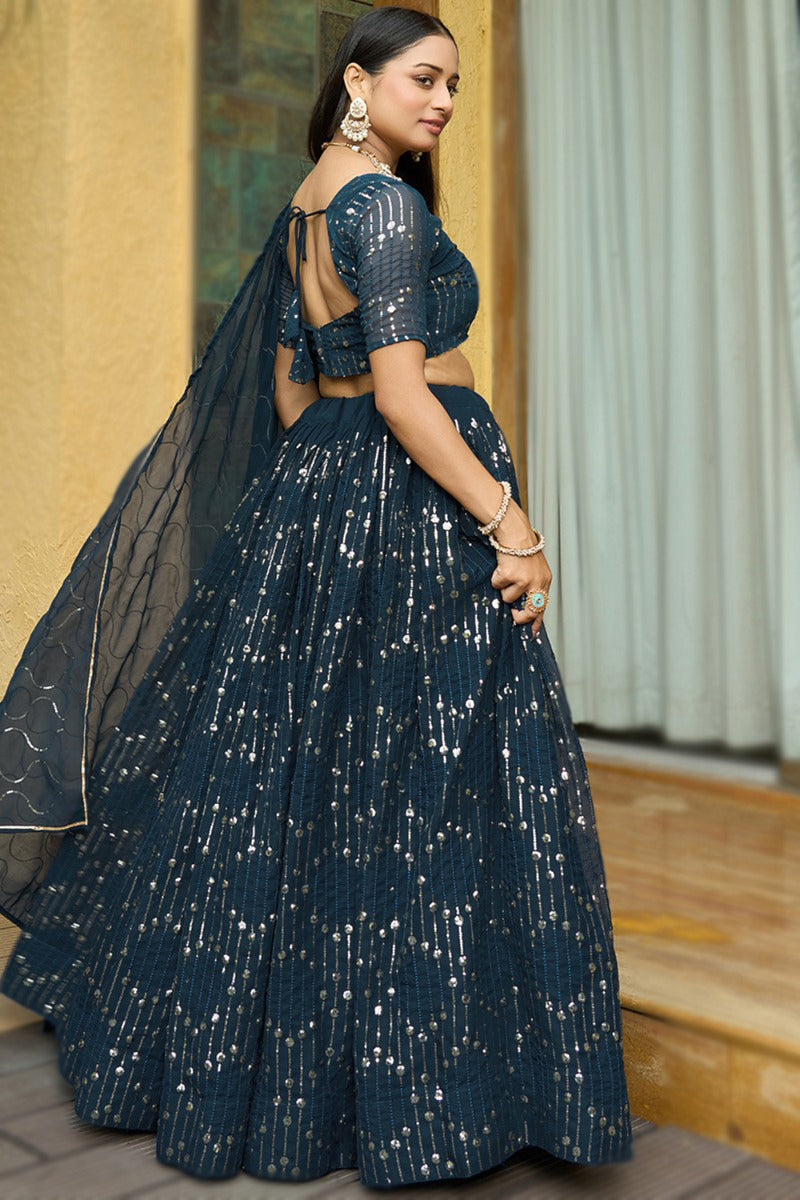Embllished Semi Stitched Lehenga Choli