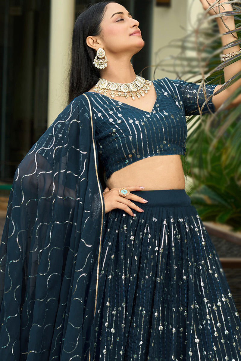 Embllished Semi Stitched Lehenga Choli