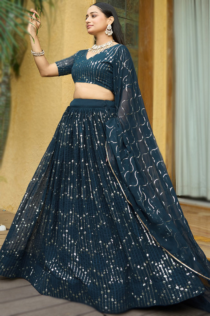 Embllished Semi Stitched Lehenga Choli