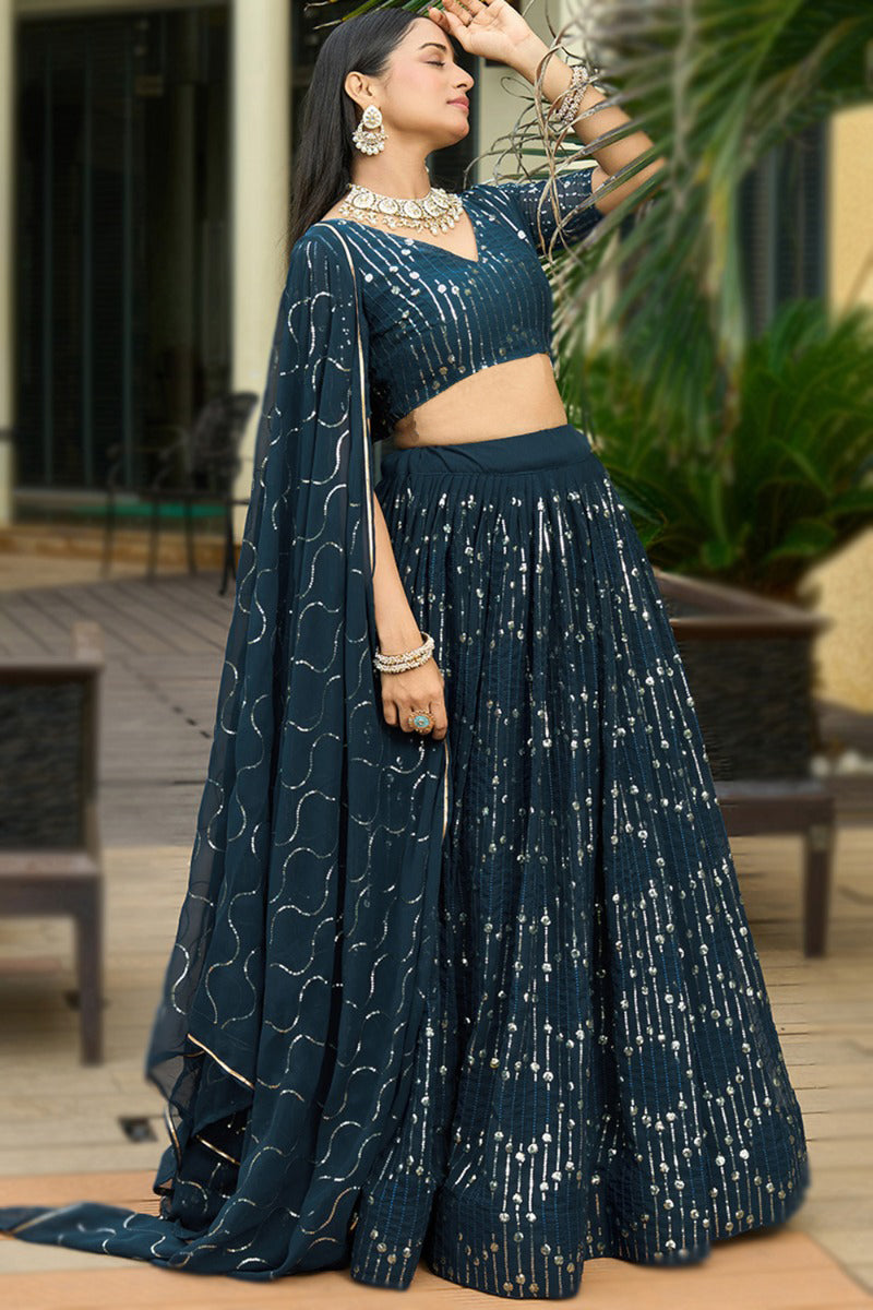 Embllished Semi Stitched Lehenga Choli